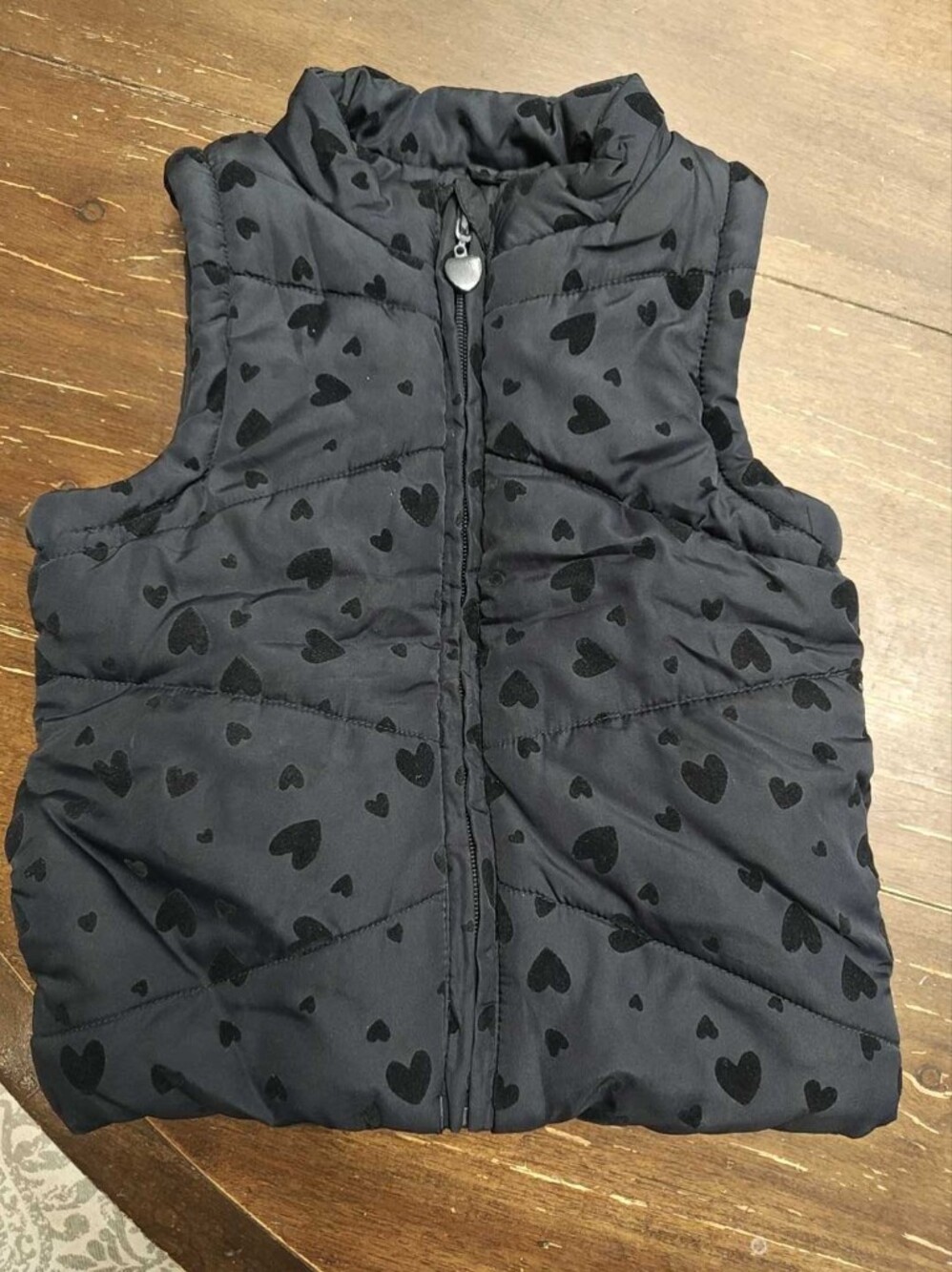 Kids Navy Heart-Print Puffer Vest - Bluezoo (Debenhams UK)
